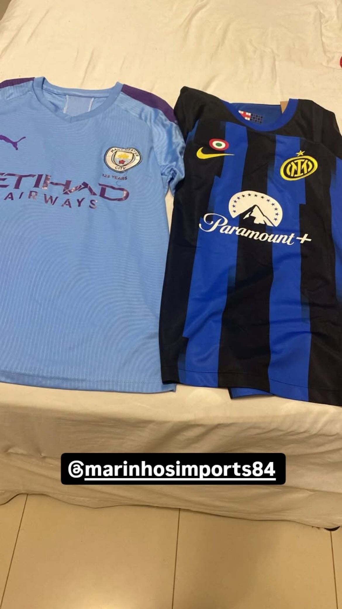 Camisas entregues pela Marinho's Imports